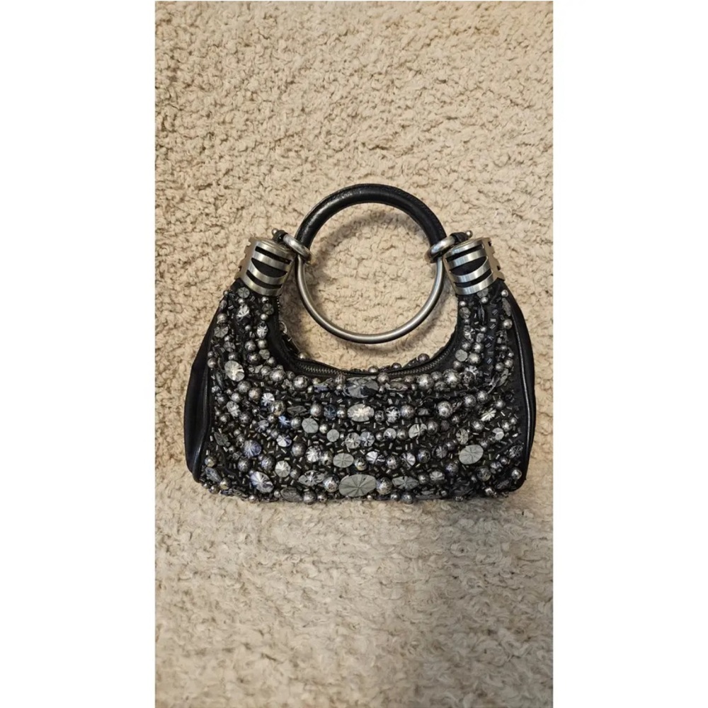 Chloe Black and Silver Bracelet Bag Clutch